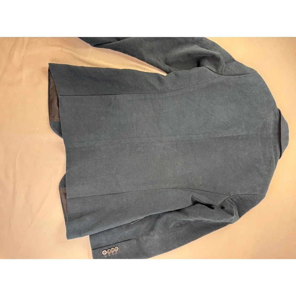Club Monaco Grant Fit Mens 38 Cotton Blazer Sport Coat Dark Teal Blue Academia